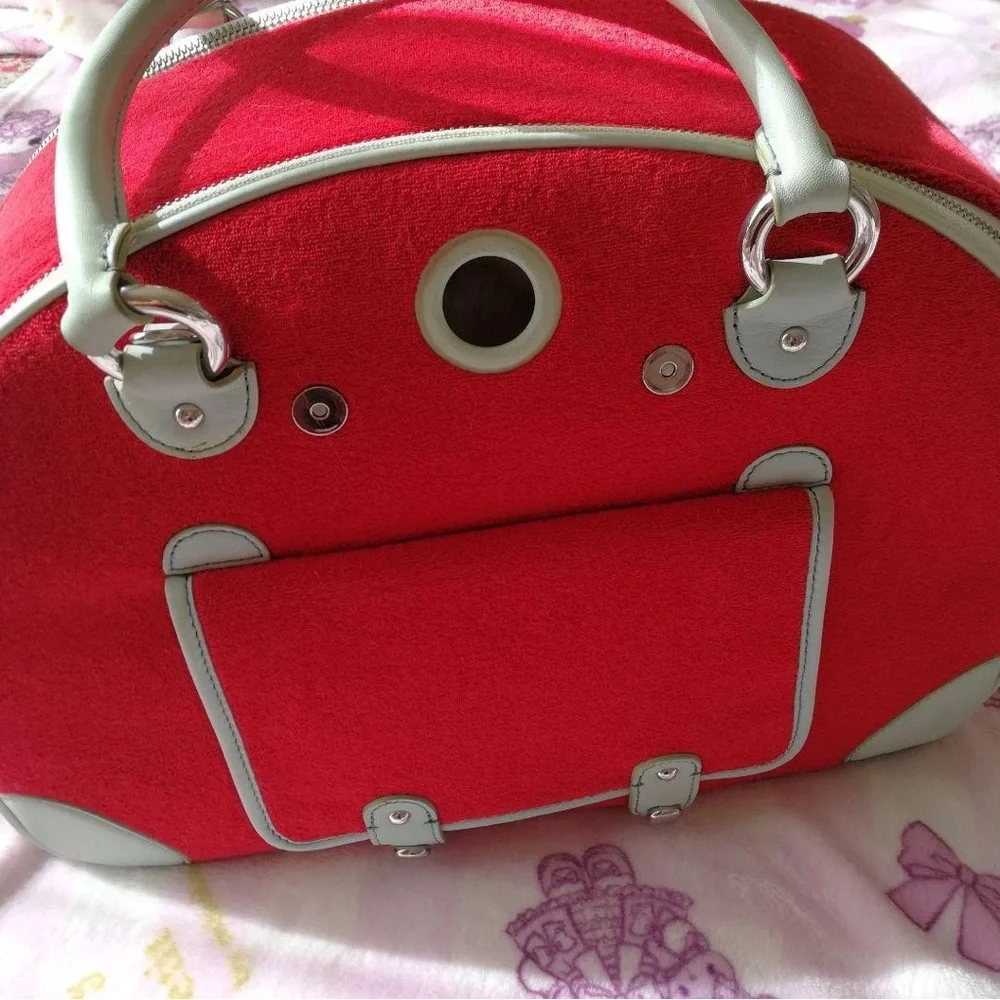 Juicy Couture Red and Gray Pet Carrier